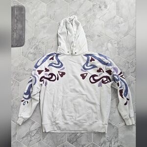Free People White and Purple Hoodie